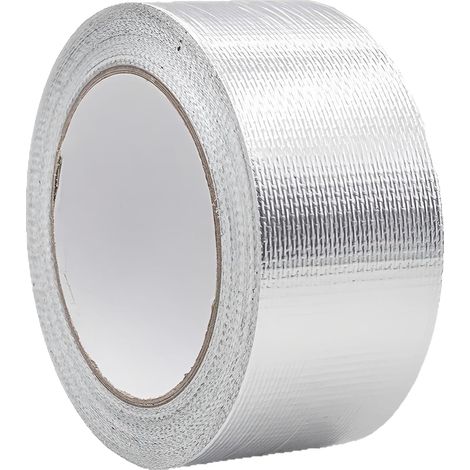 Ruban adhésif en Aluminium Renforcé 5 cm x 20 m, Aluminium Haute Température, Résistant à la Chaleur, Imperméable, Isolant Thermique et Étanchéité pour Réparation de Surfaces Métalliques (1/5)