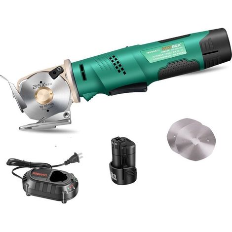 Tijeras eléctricas con batería de litio de 12 V, herramientas para trabajar telas, cuero, tela, cortador eléctrico inalámbrico, herramienta de corte manual recargable (color: 70, 2000 mAh, tamaño) (1/5)