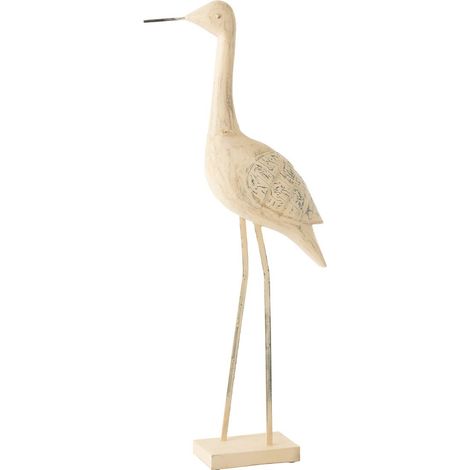 Statue Déco Oiseau en Bois "Denny" 86cm Naturel (1/2)