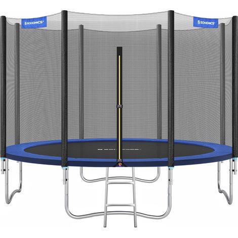 Songmics – Trampoline extérieur enfant 305 cm – Filet de sécurité, coussins de protection, échelle – Charge max 150 kg, hauteur 256 cm