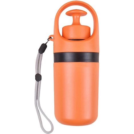 Ramasse-crottes portable pour chiens, mains libres, outil de nettoyage facile pour les déjections animales, léger et compact pour une utilisation en extérieur (orange). (1/5)