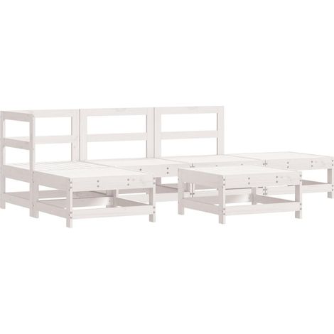 Maison Exclusive - Set Salotto da Giardino 6 pz Bianco in Legno Massello di Pino (1/5)