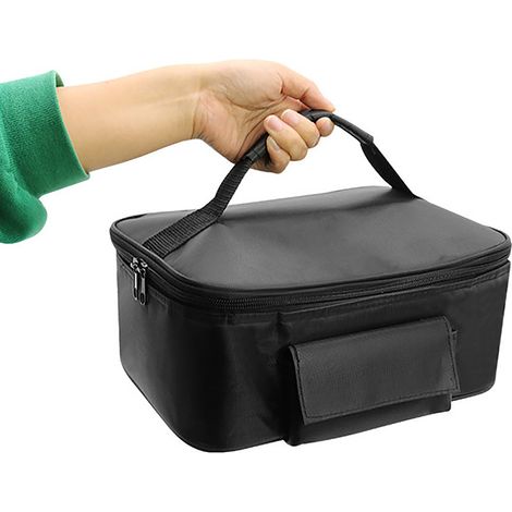 Boîte Chauffante Soavoa 12V Portable Étanche pour Voiture Camping Bureau Pique-nique Sac Isotherme Noir 1 Pièce (1/4)