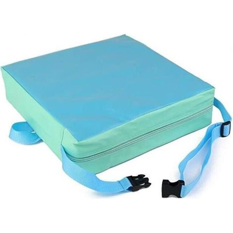 Réhausseur en cuir artificiel pour chaise de salle à manger enfant - Bleu (1/3)