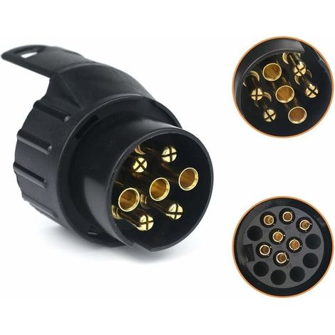 7/13 Trailer Plug Adapter 7 to 13 Pin, 7 Pole to 13 Pin Towbar Connector for Car Trailer, Tractor, Caravan, Bike Rack (1/5)
