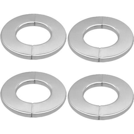 4 Pcs Rosace Robinet Mitigeur Douche, Rosace De Robinet Rosace De Douche Cache Tuyau En Acier Inoxydable Cache Tuyau Radiateur, 34mm, Pour Robinets, Tuyaux, Tuyaux De Radiateur (34mm) (1/5)