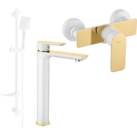 Mexen Alfa DF62 ensemble de douche, blanc/or - 745714DF62-25 (1/4)