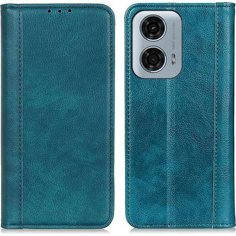 Custodia a libro per Motorola Moto G04 / G24 / G24 Power, in pelle spaccata, verde (1/5)