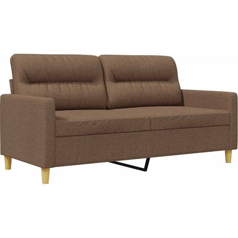 Sofá de 2 plazas de tela marrón 140 cm vidaXL