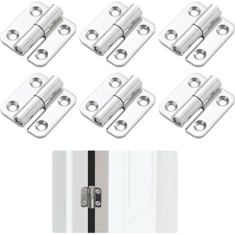 SABIR 6 Pièces Charnières Amovibles, Charniere Porte Lourde, 37x34mm Charniere Inox, Charnières de Porte Amovibles Bande à Visser Gaucher, Charnières Petit pour Portes Intérieures et Extérieures (1/4)