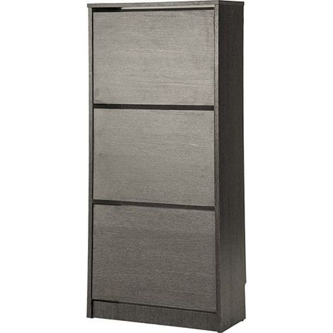 TOPKIT |Meuble à chaussures Volga 51AB| Étagère à chaussures haute et étroite | Meuble à chaussures | Meuble à chaussures avec 3 portes pliantes. | wengé (1/4)