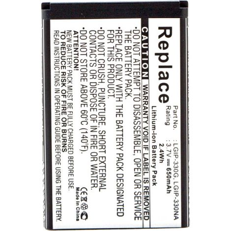 NX - Batterie téléphone, smartphone, GSM pour LG 3.7V 650mAh - LGIP-330NALGIP-330G (1/4)