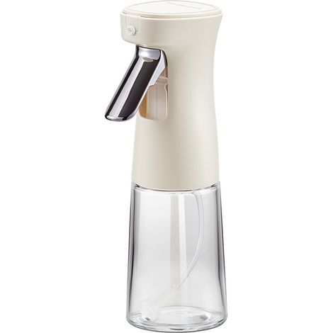 Flacon pulvérisateur rechargeable pour huile et huile d'olive, en verre, 240 ml, blanc, pour une application contrôlée des assaisonnements en cuisine.-AquaForge (1/2)