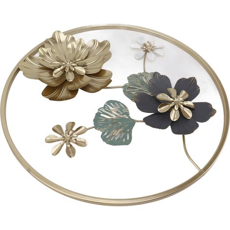 Décoration murale élégante et luxueuse en fer forgé, motif floral, pour couloir, chambre, salon, fond, mur, fleur, suspension décorative (1/5)