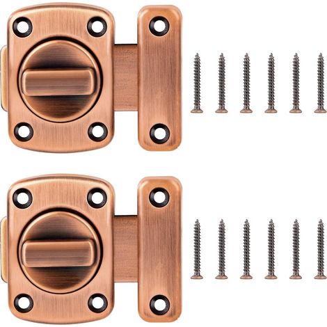 2 Pices Loquet De Porte Scurit Rotatif Serrure De Verrou De Porte Loquet Porte En Alliage De Zinc Serrure De Porte Tournante Avec Vis Pour Porte D (1/5)