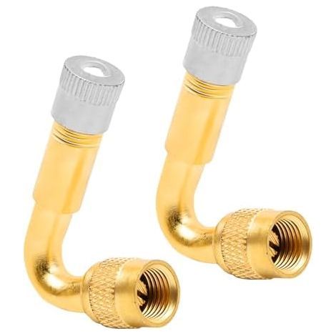 Lot de 2 rallonges Valve à 45 degrés, rallonge en cuivre pour d'angle Voiture, Pneu Moto, vélo, Scooter - (1/5)