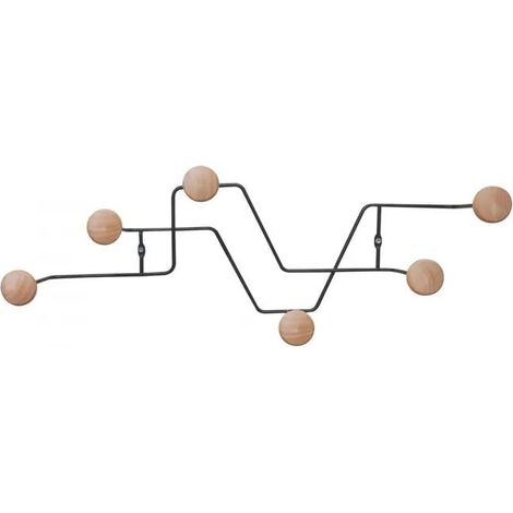 Aptel Perchero Contemporáneo Negro Metal y Madera