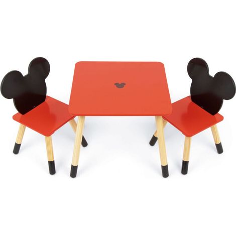 Ensemble Table En Bois - MICKEY (50X50X44CM) + 2 Chaises (26,5X26,5X50CM) (1/5)
