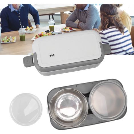 Fiambrera eléctrica portátil de acero inoxidable (monocasco), calienta alimentos, 220 V (UE), 1,2 l, ABS, con termostato, 200 W, ideal para la oficina, viajes y senderismo. (1/5)