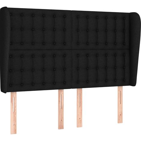 Maison Exclusive - Kopfteil mit Ohren Schwarz 147x23x118/128 cm S (1/5)