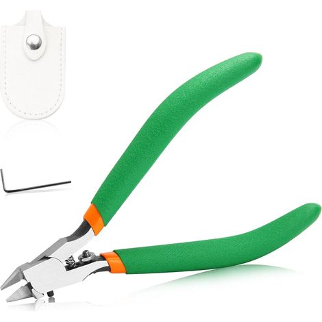 Pince à modéliser à lame unique avec coupe-côtés pointus pour la construction de modèles avec coupe ultra-fine à tranchant unique et revêtement en cuir pour modèles en plastique, idéale pour (1/5)