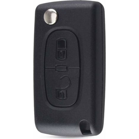 Enowelir Coque Clé Compatible Peugeot 107 207 307 308 407 2 Boutons CE0536 Lame sans RAINURE Pile dans LA Coque LO-Ron