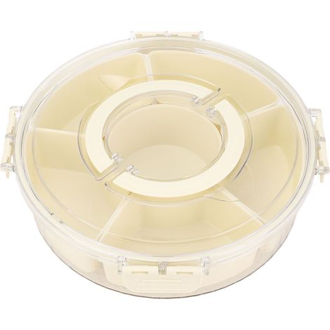 360° Rotating Divider Tray 6 Compartments Compact Sealed Snack Tray Divided Serving Tray for Road Trips Picnics Small 8 X 26cm / 3.15 X 10.24in