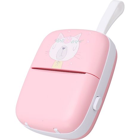 Imprimante thermique mobile rose Mini HD Bluetooth pour étiquettes, photos et notes (1/5)