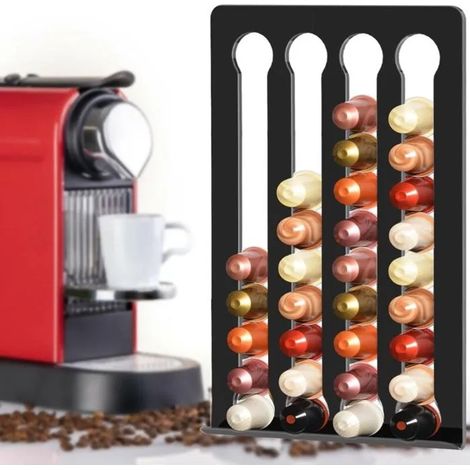Porte-capsules de café magnétique, spécialement conçu pour les capsules de café de 3,7 cm, peut contenir 40 capsules, boîte de rang (1/4)