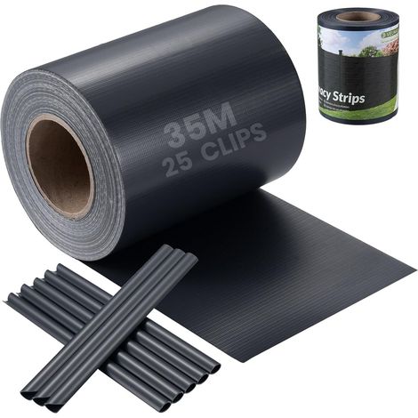 Brise Vue PVC - Rouleau 35 m x 19 cm - 450 g/m² - Occultant Jardin Balcon - Avec Clips (1/5)