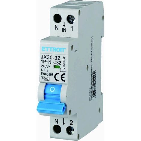 ETTROIT interruttore magnetotermico 1P+N 32A 220V 6KA JX153260 (1/3)