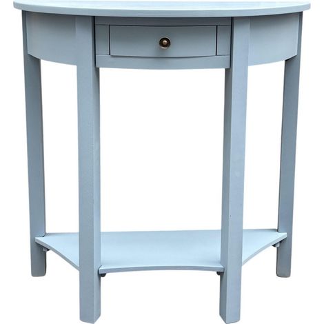Single Drawers Side Table - L35 x W80 x H80 cm - Light Blue
