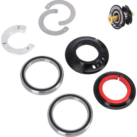 Jeu de direction pour cadres standard IS52, axe supérieur 28,6 mm, axe inférieur 40 mm, passage de câbles intégré et dissimulé, écrou 6,5 mm (1/5)