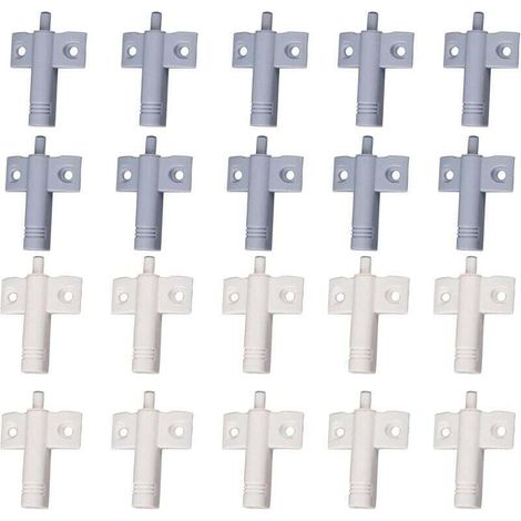 Ulisem Lot de 20 amortisseurs de porte de cuisine en ABS haute résistance recyclable pour réduire le bruit pour bureau/armoire/tiroir et porte (blanc + gris) (1/4)