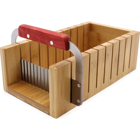 Ensemble de coupe-pain de savon en bois - Coupeur ondulé et droit- Vendu par 1 (1/4)