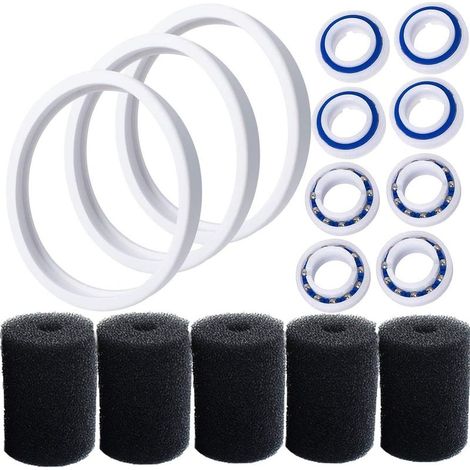 C10 Pneumatiques adaptables de rechange Compatible avec Polaris 180 280 360 380 Robot nettoyeur piscine avec C60 roulements à billes de roue et 9-100-3105 Épurateur de tuyau de balayage (1/5)