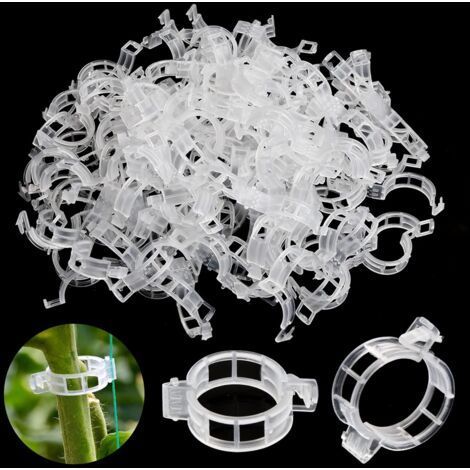 100 Pflanzenstützclips, Gemüseclips, Kunststoff-Pflanzenclips, Gartenpflanzen-Befestigungsclips, Clips für Tomaten, Kletterpflanzen, Gemüse, Weiß H151 (1/5)