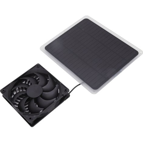 5W Solarpanel, Solar-Campingventilator mit Wärmeableitung, monokristalliner Solarpanel-betriebener Luftabsauger IP014 (mit Gehäuselüfter, ohne Batterie). (1/5)