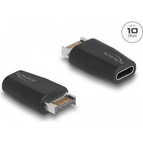 Delock Adaptador USB 3.2 clave A macho a USB Type-Câ¢ hembra negro