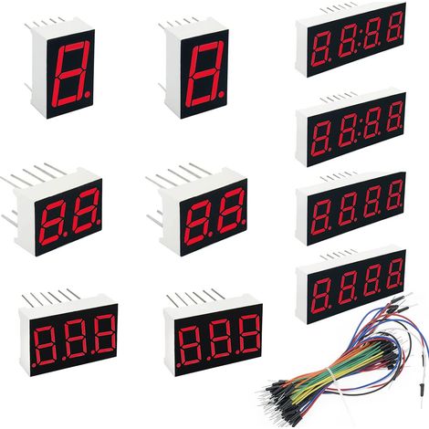 LED Affichage Numérique Tube Cathode commune 7 Secteurs 0,56" 10 Broches ou 12 Broches, 1 bit/2 bits/3 bits/4 bits, LED tube numérique écran rouge, pour Affichage électronique, Lot de 10 (1/5)