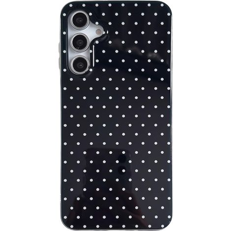 Coque pour Samsung Galaxy A16 4G/5G,Mignon Motif à Pois Design,Noir Mignonne Design Polka Dot Etui pour Femmes et Filles, Adorable Mode Esthétique,Housse Silicone Fine TPU Bumper Cover Brillant (1/5)