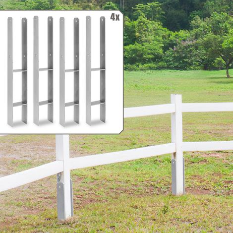 Wolketon Ancre de poteau Douille de sol Support de poteau Support de poteau Ancre H Pied de poteau Support 81mm 2 pièces (1/5)