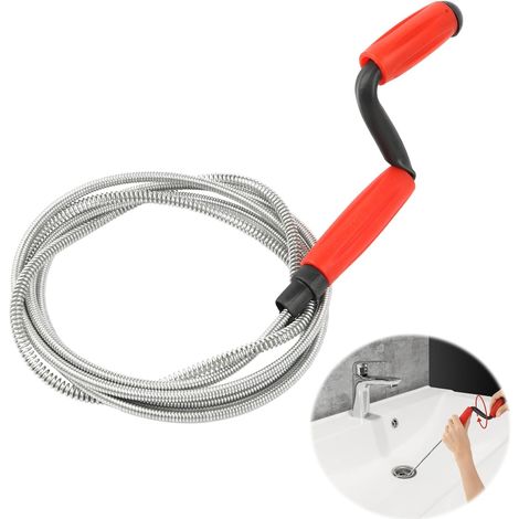 Furet Deboucheur Canalisation, 235cm x 6mm Spirale Déboucheur WC avec Manivelle Débouchage Canalisation Sonde de Debouchage pour WC Evier Canalisation Cuisine Douche Baignoire (1/5)