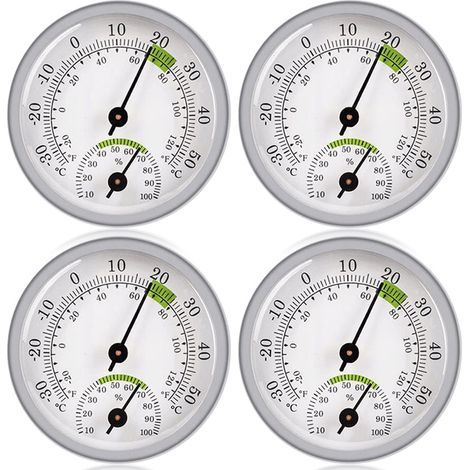 4pcs Analog Indoor Outdoor Hygrometer Thermometer Humidity Sensor 58mm (1/5)