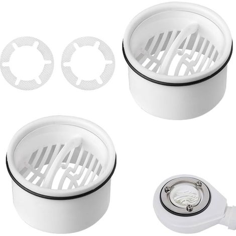 Lot de 4 crépines de douche (2 filtres + 2 filets), compatibles Viega Tempoplex 6960-6963, anti-obstruction et anti-odeurs. (1/5)