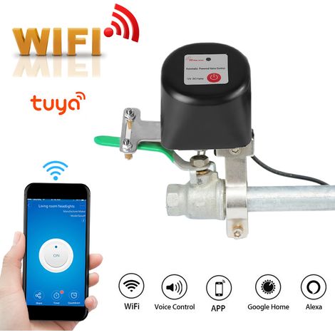 Vanne Connectée WiFi pour Eau/Gaz, Compatible Alexa et Google Home, Tuya, 100-240V UE (1/5)