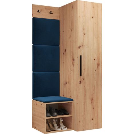 Conjunto para recibidor Nitos III, Manila 26, 191x82x50cm, Tapiz, Aglomerado laminado, Colocada, Montada en la pared