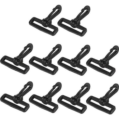 50 clips pivotants en plastique de 3,8 cm, crochets rotatifs, boucles de sécurité, crochets pour sac à dos, boucles rotatives, accessoires de voyage et de tente en plein air ( (1/5)