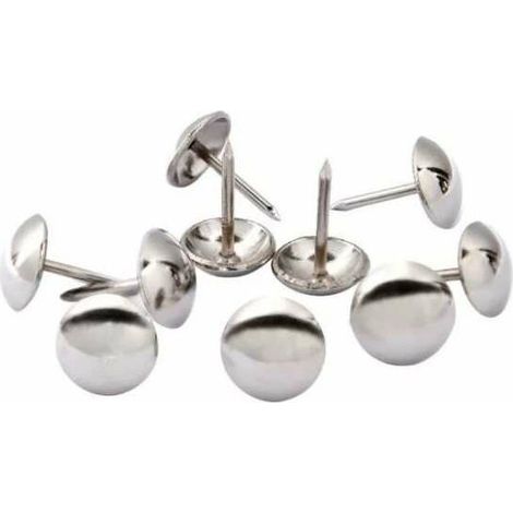 10x embout de pied chromé patin clou à frapper diamètre 15mm acier meuble table chaise (1/2)