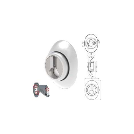 DEFENDER REGOLABILE A GHIERA MOSTRINA PIENA CROMATO SATINATO- - mm.65x90 - regolazione da mm.8 a mm.14 (DF481P) - 1 pezzi MOTTURA